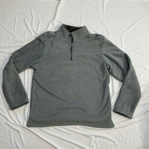 London Fog Men's Charcoal Grey Quarter Zip Sherla Lined Pullover Sweater XL
